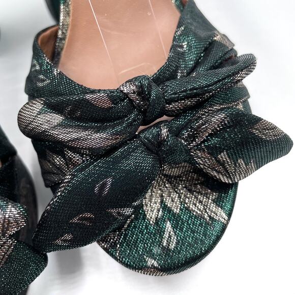 Tabitha‎ Simmons x Johanna Ortiz Jodie Heel Leaf Sandals Green Bow Sz 40 / 10 - Picture 5 of 11